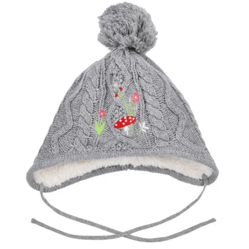 BONDI Baby Kleinkinder Strickmütze "Pilz" 86682 | Grey Melange