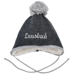 BONDI Baby Kleinkinder Strickmütze "Lausbub" 91584 | Anthra Melange