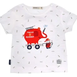 BONDI Baby Kleinkinder T-Shirt "Feuerwehr" 93681 - Weiß | Kurzarmshirt