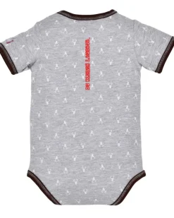 BONDI Baby Kurzarm Body "Lausbub" 91528 | Grey Melange