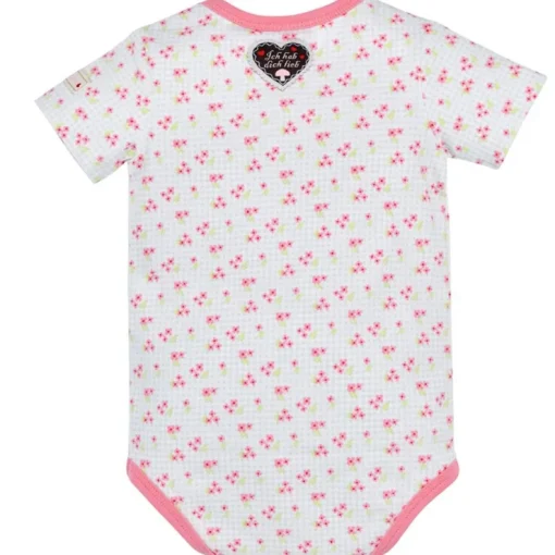 BONDI Baby Kurzarm Body "Herzilein" 86623 | Blumenalloverdruck