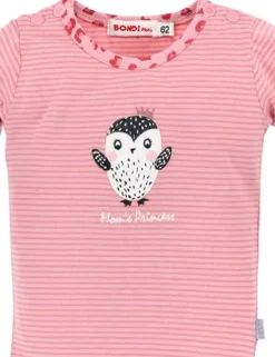 BONDI Baby Langarmbody "Mom's Princess" geringelt 86514 | Rosa