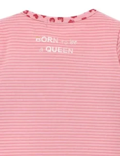 BONDI Baby Langarmbody "Mom's Princess" geringelt 86514 | Rosa