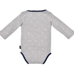 BONDI Baby Langarmbody "Small Boss" 93682 - Grau/Navy | Unterziehbody Babybody