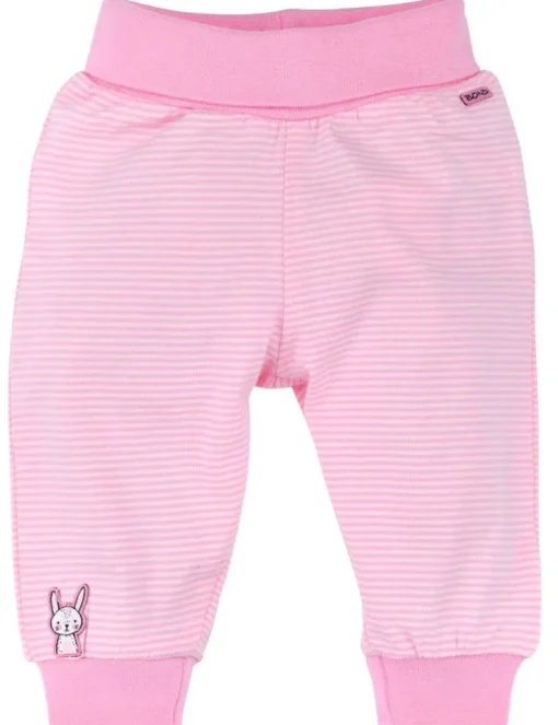 BONDI Baby Leggings geringelt 93633 | Rosa / Weiß