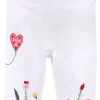 BONDI Baby Mädchen Capri Hose Leggings "Blümchen" 86767 | Weiß