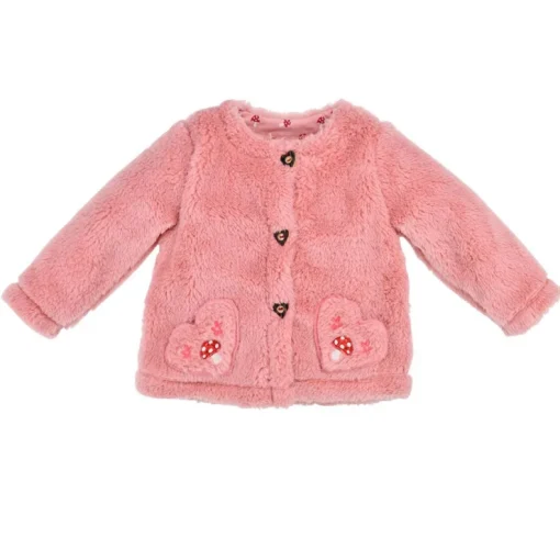 BONDI Baby Mädchen Fleecejacke "Pilze" 86680 | Soft Rose