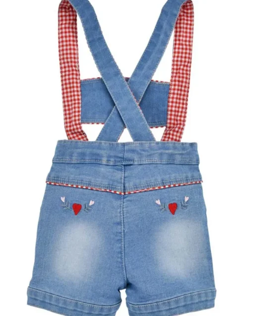 BONDI Baby Mädchen Jeans Latzshort "Prinzessin" 86856 | Blue denim