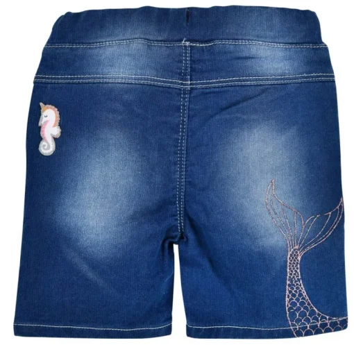 BONDI Baby Mädchen Jeansshort Bermuda "Marine Life" 86698 | Blue denim