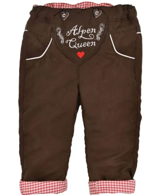 BONDI Baby Mädchen Kunstlederhose "Alpen Queen" 86683 | Braun
