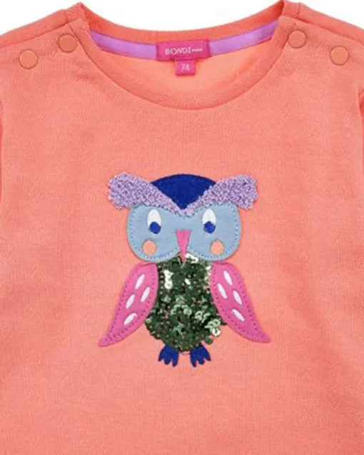 BONDI Baby Mädchen Langarmshirt "Eule" 86968 | Apricot