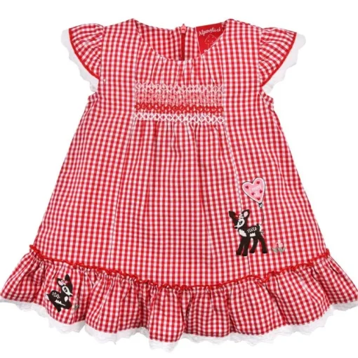 BONDI Baby Mädchen Sommerkleid "Bambi" 86757 | Rot Weiß Kariert