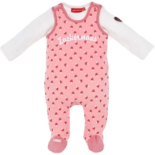 BONDI Baby Strampelanzug "Zuckermaus" 2-tlg. 86676 | Soft Rose