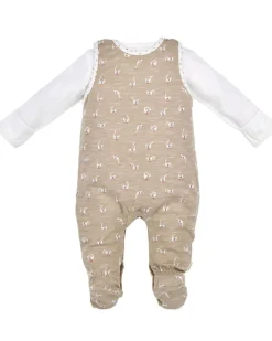 BONDI Baby Strampler "Gänschen" 93959 | gans allover Beige - Babystrampelanzug