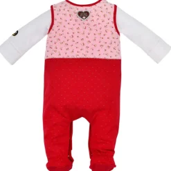 BONDI Baby Strampler "Prinzessin" mit Herz 86557 | Mädchen Overall 2-tlg. Rosa Rot
