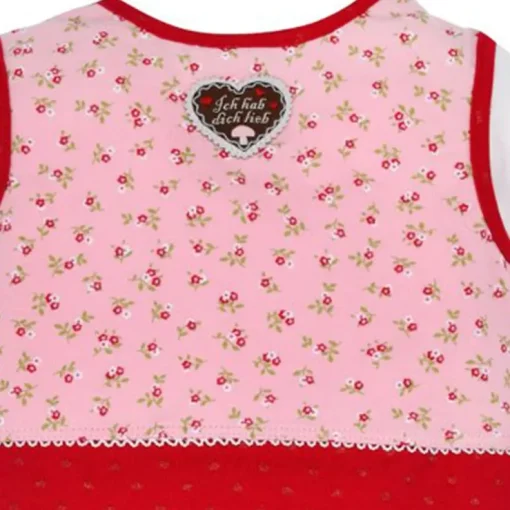 BONDI Baby Strampler "Prinzessin" mit Herz 86557 | Mädchen Overall 2-tlg. Rosa Rot