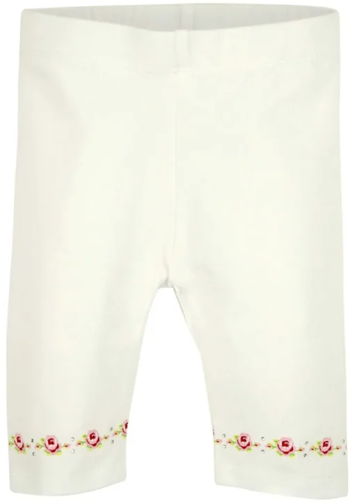 BONDI Capri Legging "Röschen" für Mädchen - Weiß
