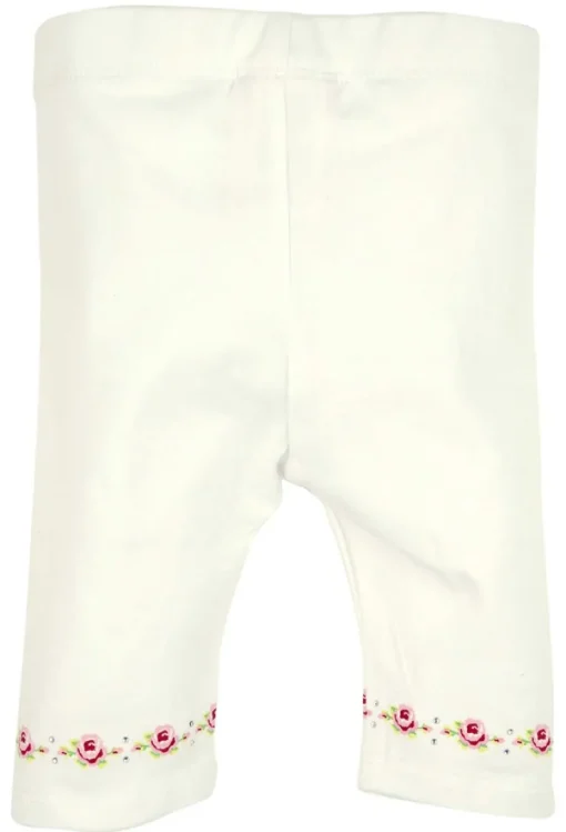 BONDI Capri Legging "Röschen" für Mädchen - Weiß