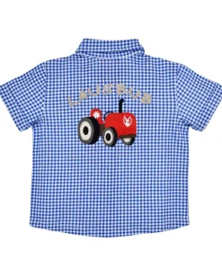 BONDI Jungen Hemd "Hirsch" 91720 | Blau Weiß kariert