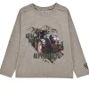 BONDI Jungen Langarmshirt "Traktor" 29990 | Brown-Melange
