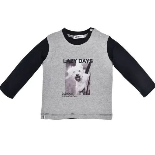 BONDI Jungen Langarmshirt "Lazy Days" 91562 | Grey Melange