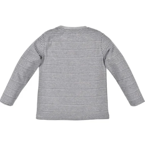 BONDI Jungen Langarmshirt "Feuerwehr" 33161 | Grau Blau Gestreift