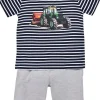 BONDI Jungen Shorty Pyjama"Traktor" 33157 | Stripe Navy / White