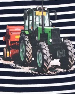 BONDI Jungen Shorty Pyjama"Traktor" 33157 | Stripe Navy / White