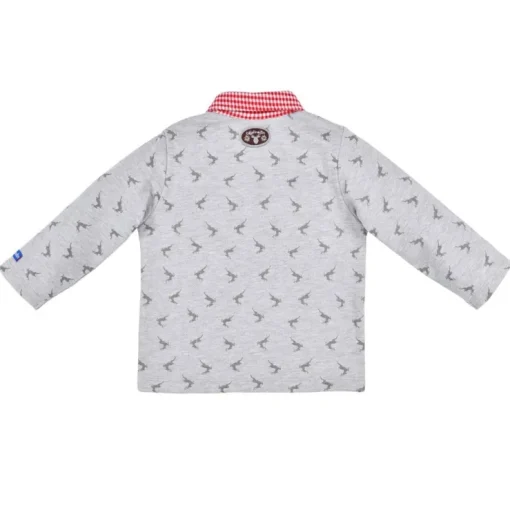 BONDI Jungen Sweatshirt "Lausbub" mit Hemdkragen 91570 | Grey Melange