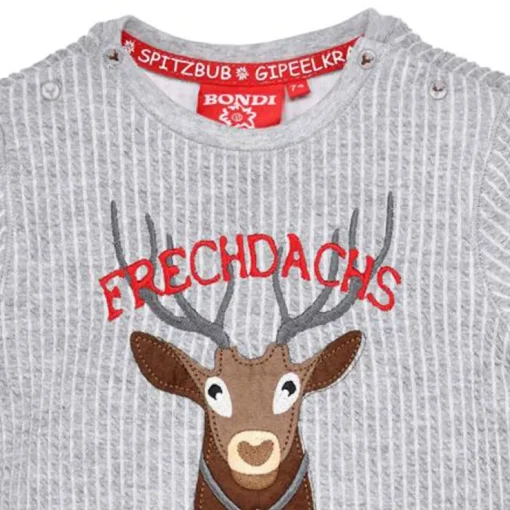 BONDI Jungen Sweatshirt "Frechdachs" 91524 - Grau | Pullover