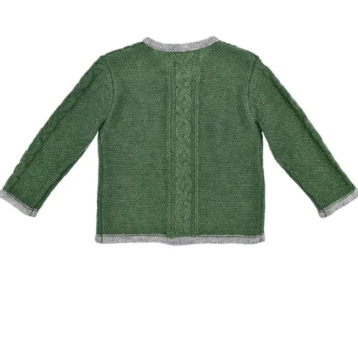 BONDI Jungen Trachten Strickjacke mit Zopfmuster 91639 | Grün