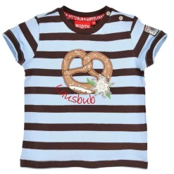BONDI Jungen T-Shirt "Lausbub" mit Brezel 91370 | Blau Braun