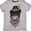 BONDI Jungen T-Shirt "Stay Wild" mit Hundemotiv 29908 | Grey Melange