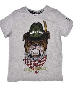 BONDI Jungen T-Shirt "Stay Wild" mit Hundemotiv 29908 | Grey Melange