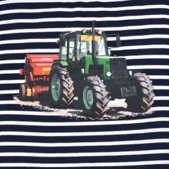 BONDI Jungen T-Shirt "Traktor" 33158 | Blau Weiß Gestreift