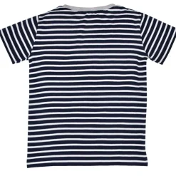 BONDI Jungen T-Shirt "Traktor" 33158 | Blau Weiß Gestreift