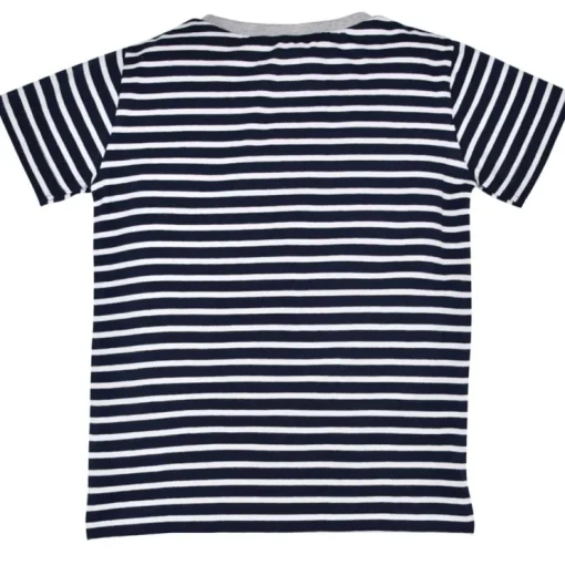 BONDI Jungen T-Shirt "Traktor" 33158 | Blau Weiß Gestreift