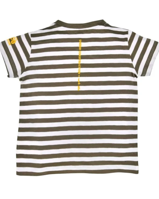 BONDI Jungen T-Shirt "Traktor" 33147 | Stripe Khaki White