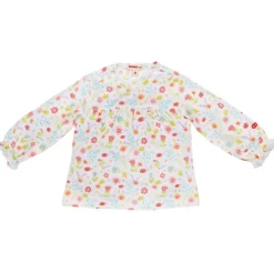 BONDI Langarmshirt "Blümchen und Käfer" 93692 - Weiß / Bunt | Pullover