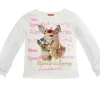 BONDI Mädchen Langarm Shirt "Miss Alpenglück" Bambi 26070 - Weiß