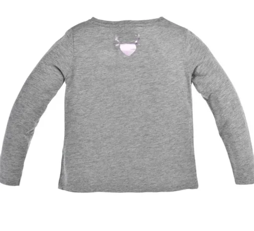 BONDI Mädchen Langarm Shirt "Miss Alpenglück" Hirsch 26072 - Grau