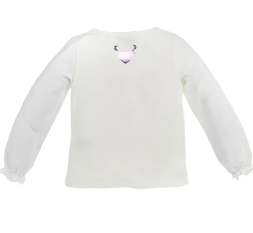 BONDI Mädchen Langarm Shirt "Miss Alpenglück" Bambi 26070 - Weiß
