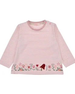 BONDI Mädchen Langarmshirt "Be nature" 86955 | Stipe Candy/Offwhite