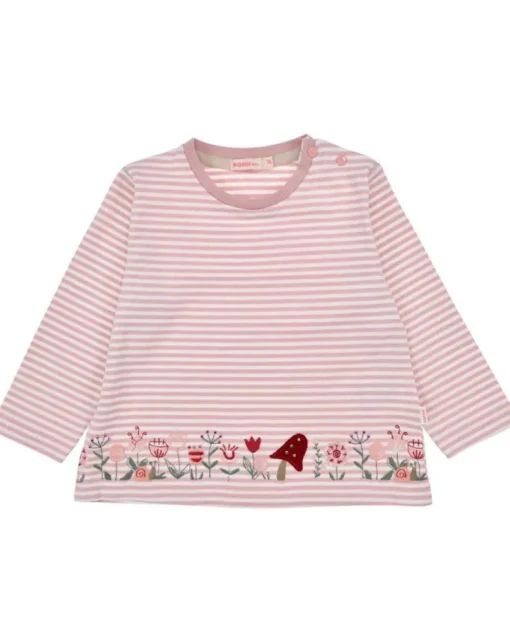 BONDI Mädchen Langarmshirt "Be nature" 86955 | Stipe Candy/Offwhite