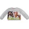 BONDI Mädchen Langarmshirt "Forever my friend" 36205 | Grey Melange