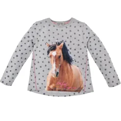 BONDI Mädchen Langarmshirt "Only Love" 36211 | Grey Melange