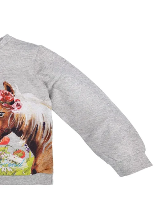 BONDI Mädchen Langarmshirt "Forever my friend" 36205 | Grey Melange