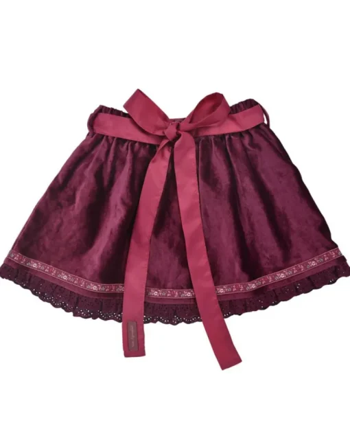 BONDI Mädchen Samtrock mit Schürze 26103 | Blueberry