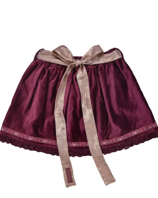 BONDI Mädchen Samtrock mit Schürze 26104 | Blueberry