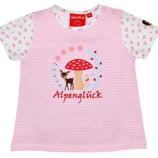 BONDI Mädchen T-Shirt "Alpenglück" mit Reh und Pilz 86615 | Rosa